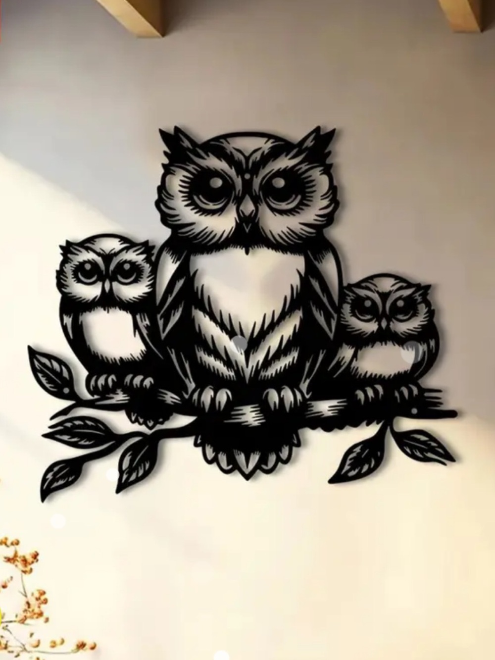 Black Owl Family Wall Décor - Brand: